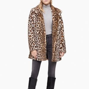 NWT Calvin Klein Faux fur coat L